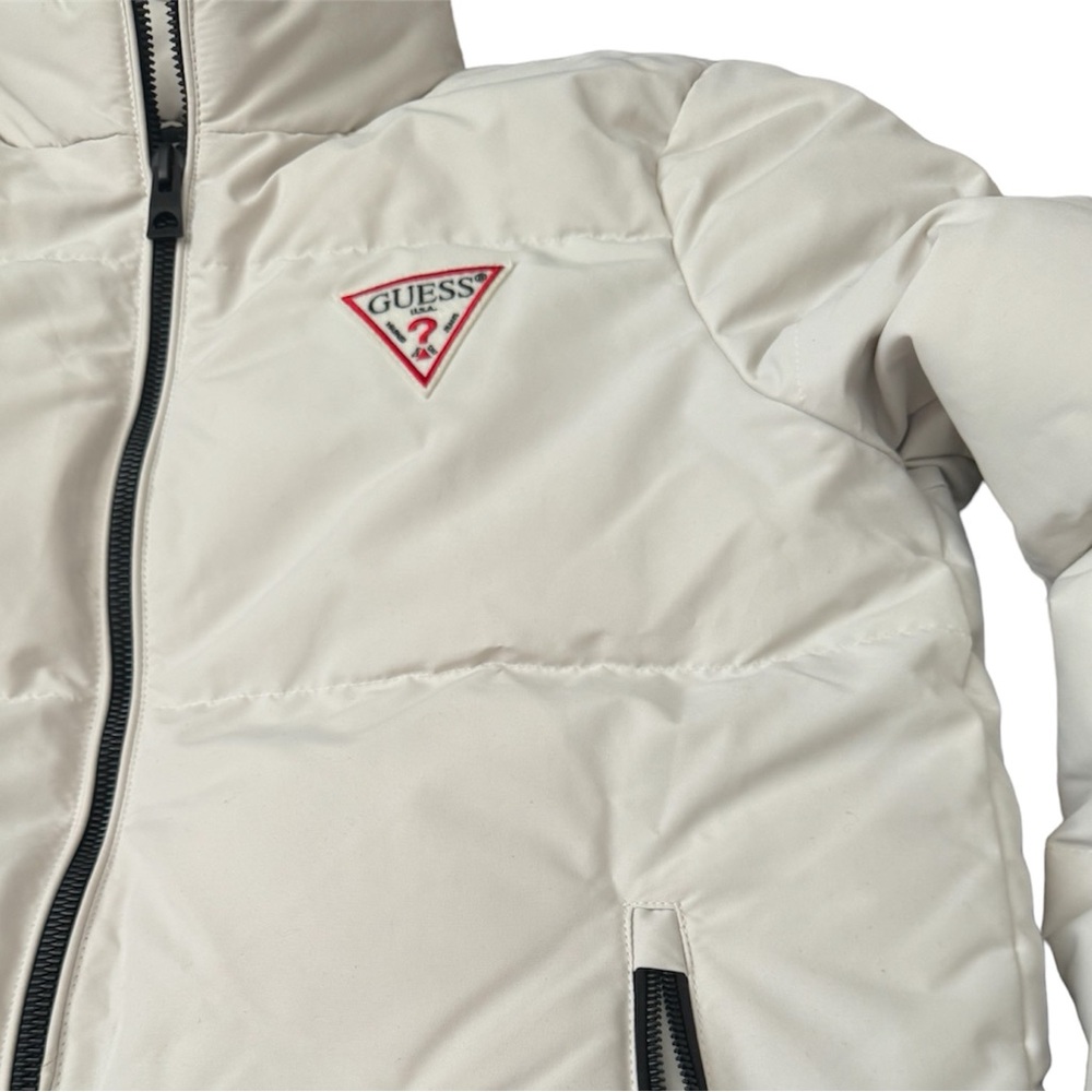 Guess | NWOT Men black and white Heavy-Weight Colorblock Puffer Jacket size L - Picture 7 of 11